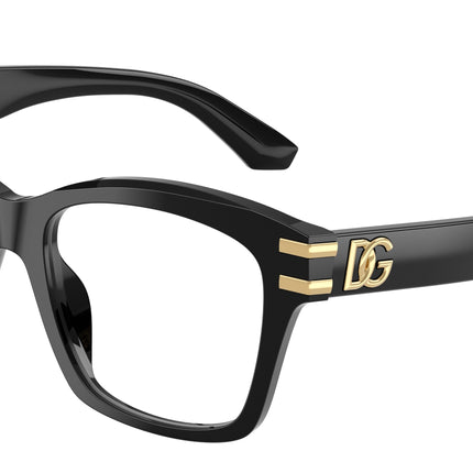 DOLCE & GABBANA DG3419 Square Eyeglasses  501-Black 54-145-19 - Color Map Black