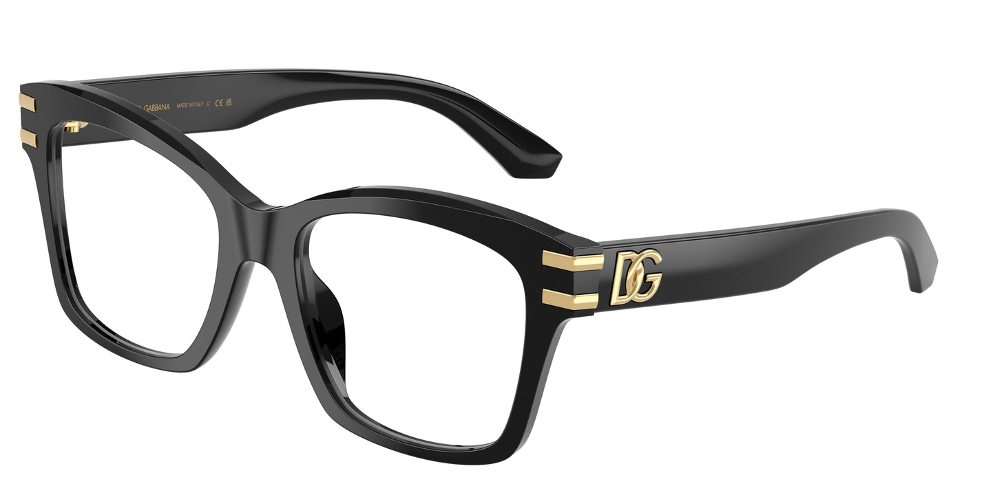 DOLCE & GABBANA DG3419 Square Eyeglasses  501-Black 54-145-19 - Color Map Black