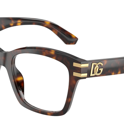 DOLCE & GABBANA DG3419 Square Eyeglasses  502-Havana 54-145-19 - Color Map Tortoise