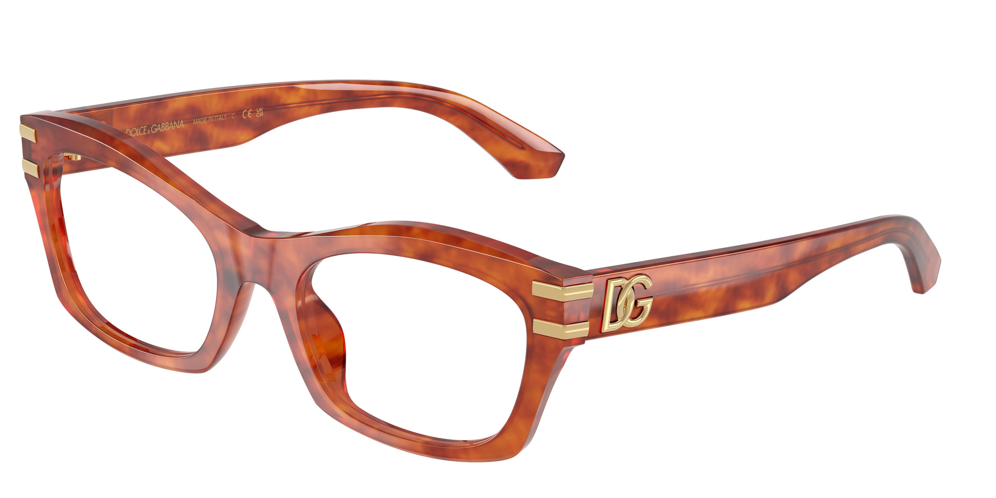 DOLCE & GABBANA DG3420 Butterfly Eyeglasses  3452-Camel Havana 54-145-20 - Color Map Brown