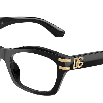 DOLCE & GABBANA DG3420 Butterfly Eyeglasses  501-Black 54-145-20 - Color Map Black