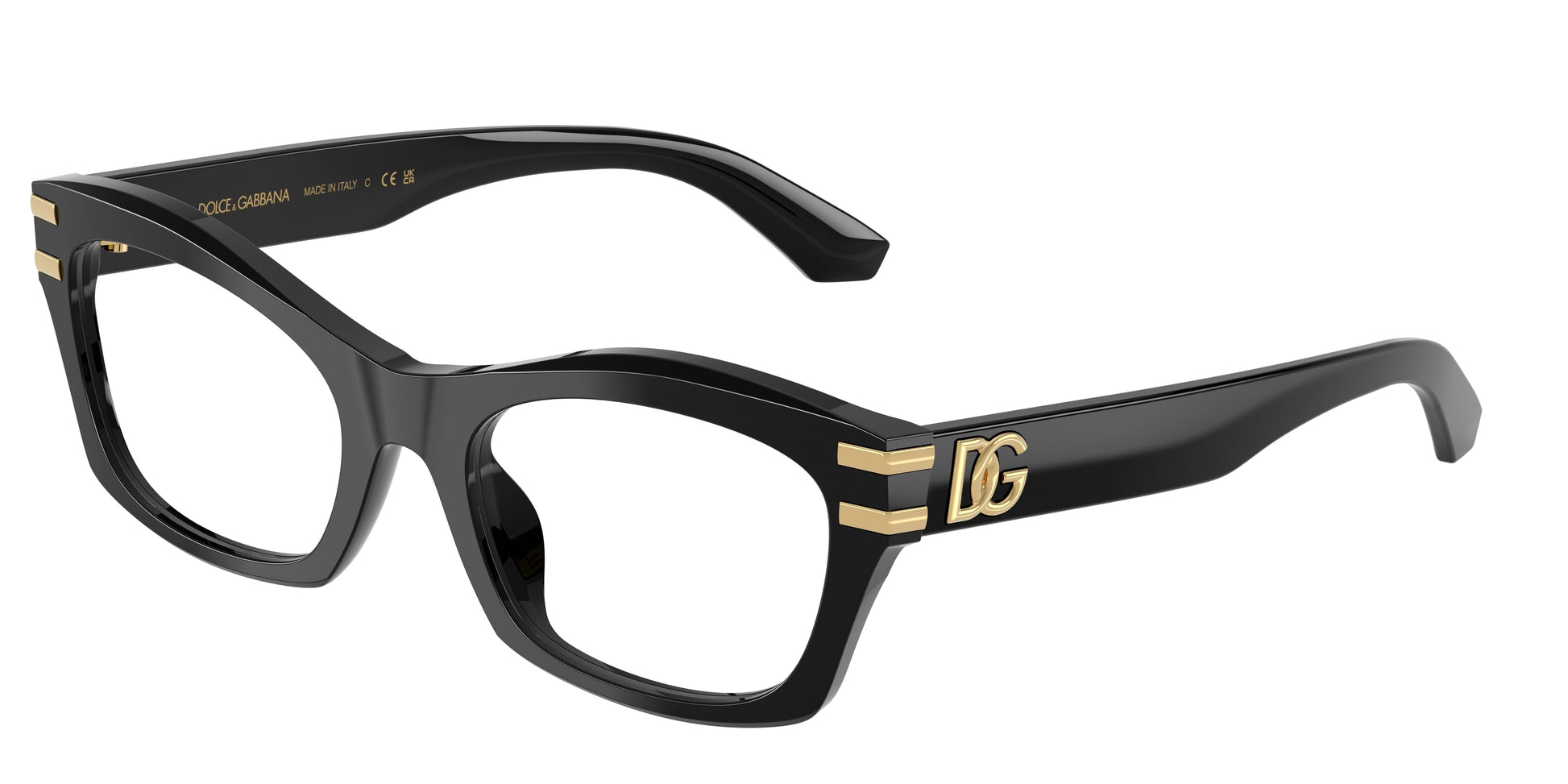 DOLCE & GABBANA DG3420 Butterfly Eyeglasses  501-Black 54-145-20 - Color Map Black