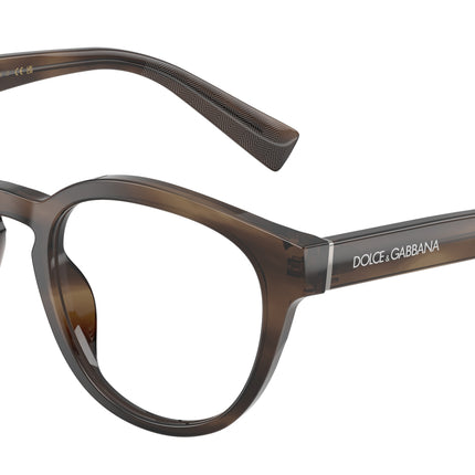 DOLCE & GABBANA DG3421 Phantos Eyeglasses  3200-Striped Tobacco 52-145-21 - Color Map Brown
