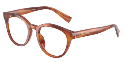 DOLCE & GABBANA DG3421 Phantos Eyeglasses  3221-Striped Ginger 52-145-21 - Color Map Brown