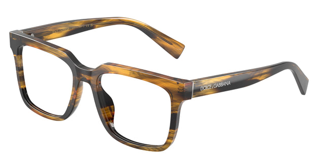 DOLCE & GABBANA DG3422 Square Eyeglasses  3063-Striped Brown 53-145-18 - Color Map Tortoise