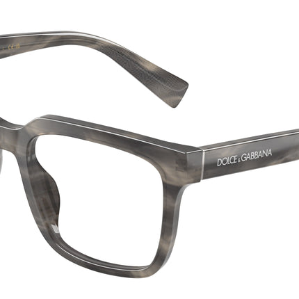 DOLCE & GABBANA DG3422 Square Eyeglasses  3199-Striped Grey 53-145-18 - Color Map Grey
