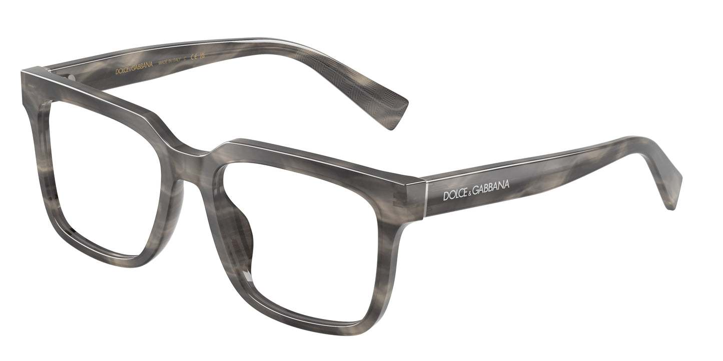 DOLCE & GABBANA DG3422 Square Eyeglasses  3199-Striped Grey 53-145-18 - Color Map Grey