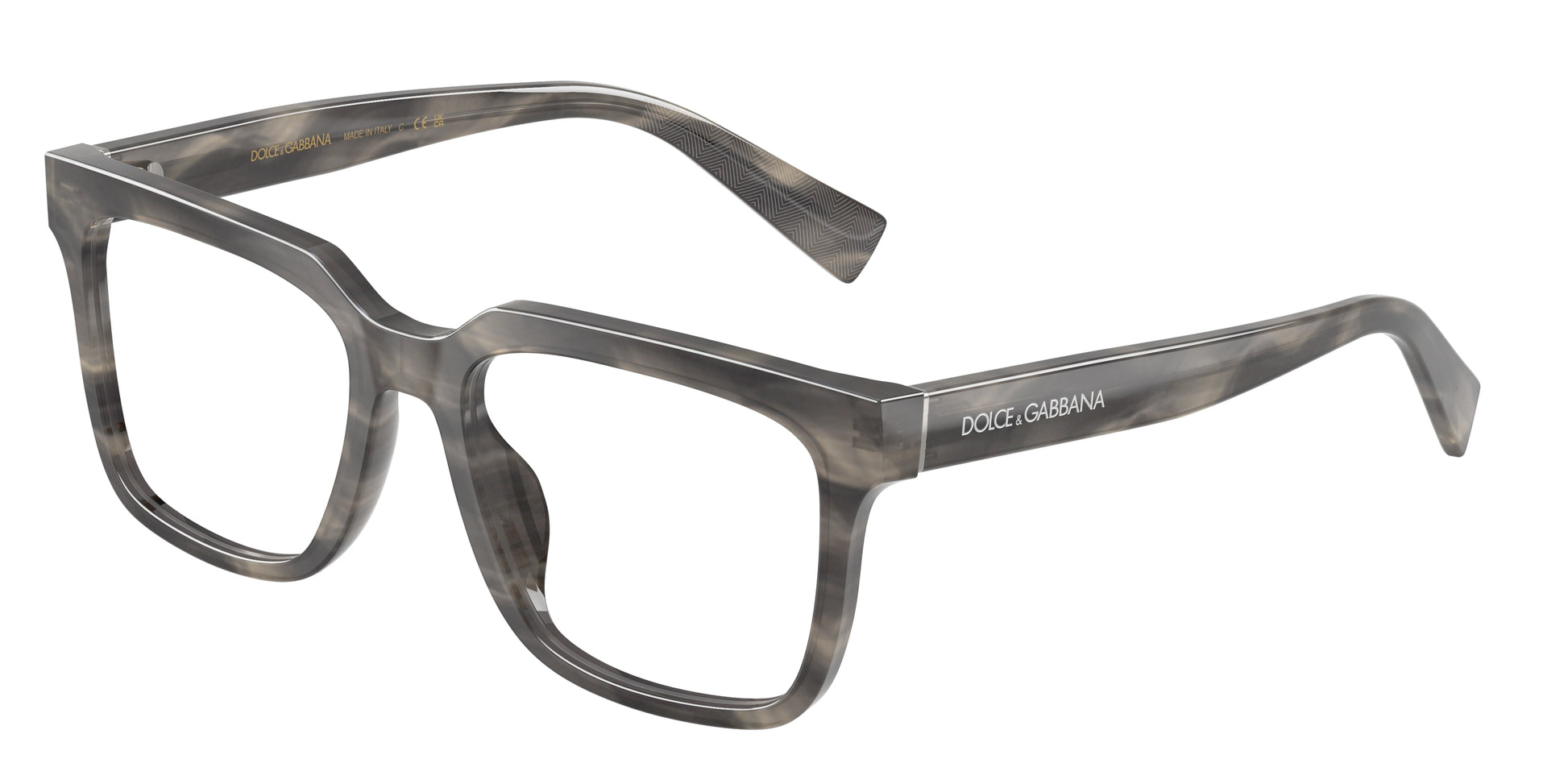 DOLCE & GABBANA DG3422 Square Eyeglasses  3199-Striped Grey 53-145-18 - Color Map Grey