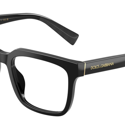 DOLCE & GABBANA DG3422 Square Eyeglasses  501-Black 53-145-18 - Color Map Black