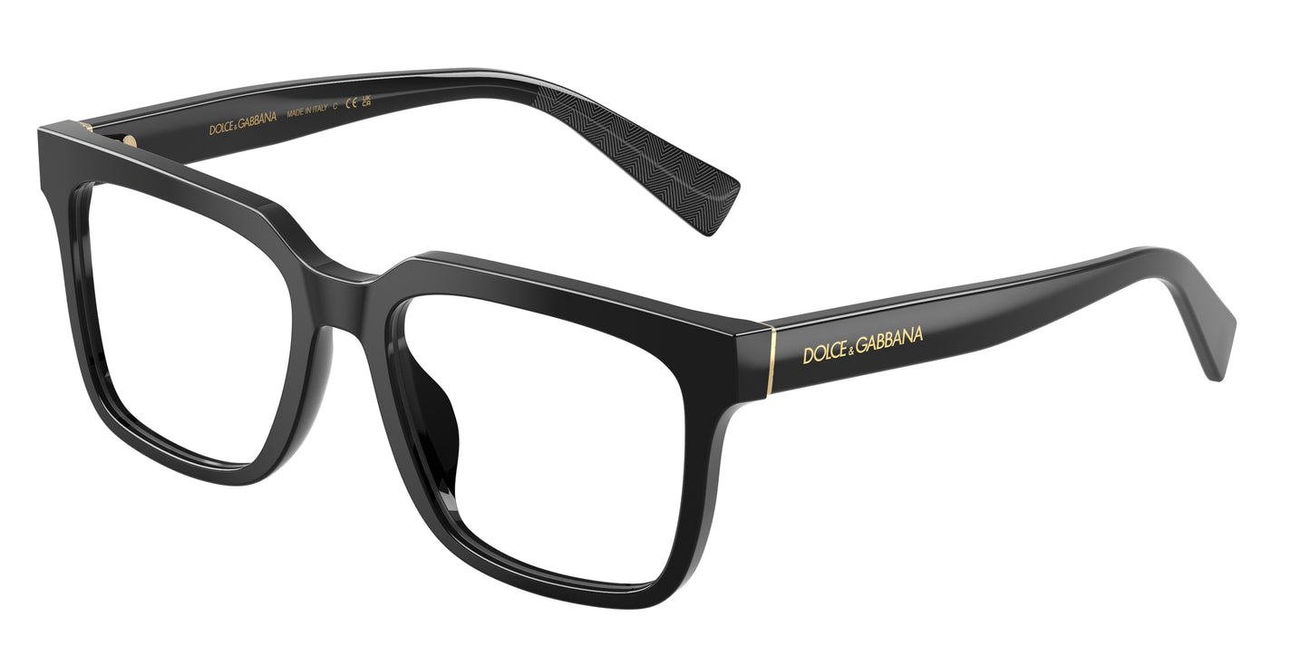 DOLCE & GABBANA DG3422 Square Eyeglasses  501-Black 53-145-18 - Color Map Black