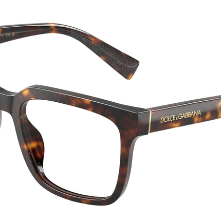 DOLCE & GABBANA DG3422 Square Eyeglasses  502-Havana 53-145-18 - Color Map Tortoise