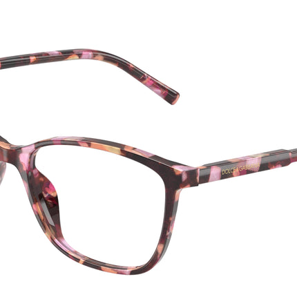 DOLCE & GABBANA DG3424 Rectangle Eyeglasses  3440-Havana Pink Pearl 54-145-17 - Color Map Pink
