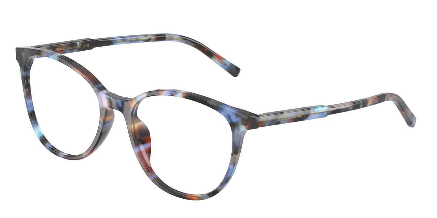DOLCE & GABBANA DG3425 Butterfly Eyeglasses  3443-Havana Blue 52-145-18 - Color Map Blue
