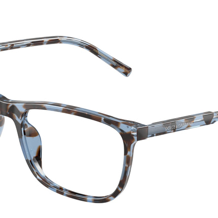 DOLCE & GABBANA DG3427 Rectangle Eyeglasses  3392-Havana Blue 55-145-18 - Color Map Blue