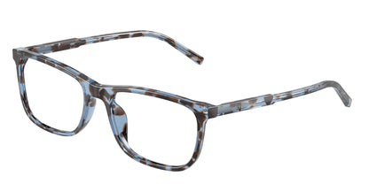 DOLCE & GABBANA DG3427 Rectangle Eyeglasses  3392-Havana Blue 55-145-18 - Color Map Blue