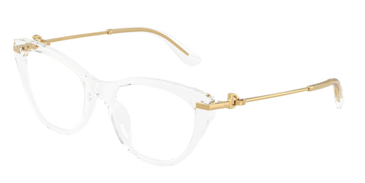 DOLCE & GABBANA DG3428 Butterfly Eyeglasses  3133-Crystal 53-140-19 - Color Map Transparent