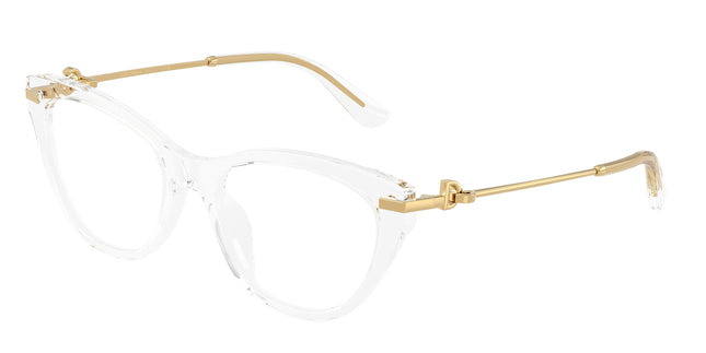 DOLCE & GABBANA DG3428 Butterfly Eyeglasses  3133-Crystal 53-140-19 - Color Map Transparent