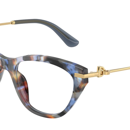 DOLCE & GABBANA DG3428 Butterfly Eyeglasses  3443-Havana Blue 53-140-19 - Color Map Blue