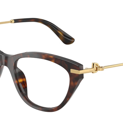 DOLCE & GABBANA DG3428 Butterfly Eyeglasses  502-Havana 53-140-19 - Color Map Tortoise