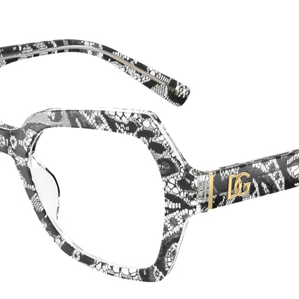DOLCE & GABBANA DG3429 Butterfly Eyeglasses  3287-Black Lace 54-145-18 - Color Map Black