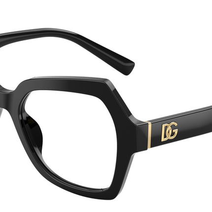 DOLCE & GABBANA DG3429 Butterfly Eyeglasses  501-Black 54-145-18 - Color Map Black