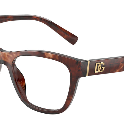 DOLCE & GABBANA DG3430 Square Eyeglasses  3222-Dark Red Havana 55-145-18 - Color Map Red