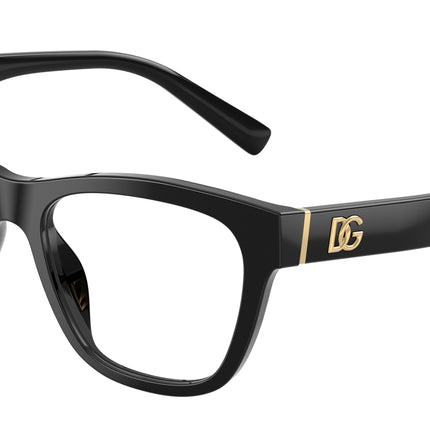 DOLCE & GABBANA DG3430 Square Eyeglasses  501-Black 55-145-18 - Color Map Black