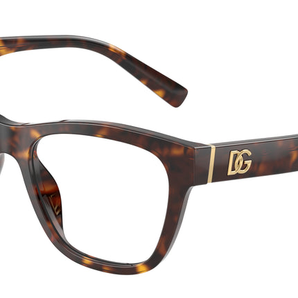 DOLCE & GABBANA DG3430 Square Eyeglasses  502-Havana 55-145-18 - Color Map Tortoise