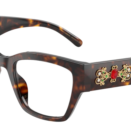 DOLCE & GABBANA DG3435B Butterfly Eyeglasses  502-Havana 53-145-20 - Color Map Tortoise