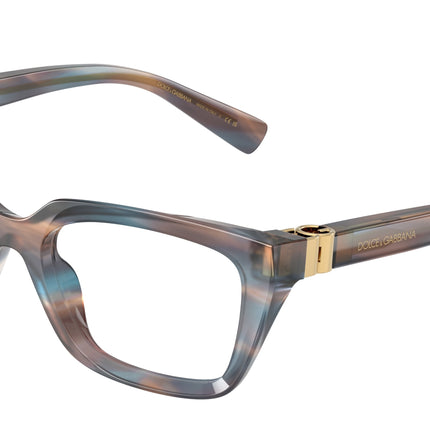 DOLCE & GABBANA DG3436 Rectangle Eyeglasses  3448-Striped Blue 53-140-19 - Color Map Blue