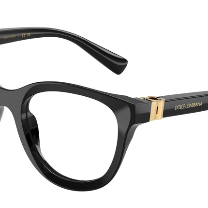DOLCE & GABBANA DG3437 Phantos Eyeglasses  501-Black 53-140-21 - Color Map Black