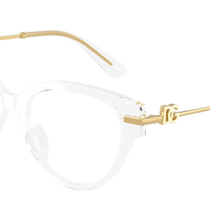 DOLCE & GABBANA DG3438 Butterfly Eyeglasses  3133-Crystal 53-145-19 - Color Map Transparent