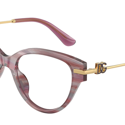 DOLCE & GABBANA DG3438 Butterfly Eyeglasses  3474-Striped Violet 53-145-19 - Color Map Violet