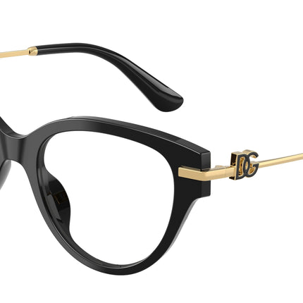 DOLCE & GABBANA DG3438 Butterfly Eyeglasses  501-Black 53-145-19 - Color Map Black