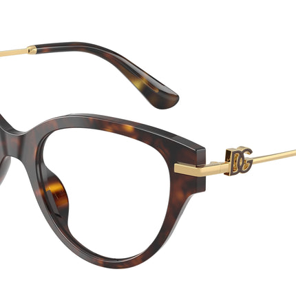 DOLCE & GABBANA DG3438 Butterfly Eyeglasses  502-Havana 53-145-19 - Color Map Tortoise