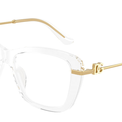 DOLCE & GABBANA DG3439 Square Eyeglasses  3133-Crystal 55-145-15 - Color Map Transparent