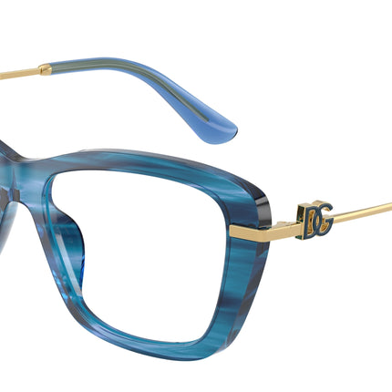 DOLCE & GABBANA DG3439 Square Eyeglasses  3472-Striped Blue 55-145-15 - Color Map Blue