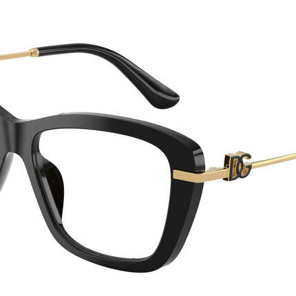 DOLCE & GABBANA DG3439 Square Eyeglasses  501-Black 55-145-15 - Color Map Black