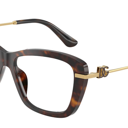DOLCE & GABBANA DG3439 Square Eyeglasses  502-Havana 55-145-15 - Color Map Tortoise