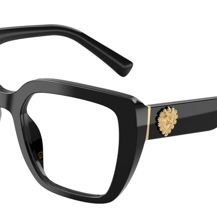 DOLCE & GABBANA DG3441 Square Eyeglasses  501-Black 53-145-19 - Color Map Black