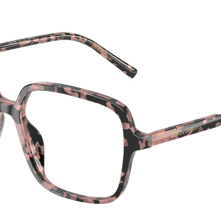 DOLCE & GABBANA DG3442 Square Eyeglasses  3476-Pink Havana 55-145-16 - Color Map Tortoise