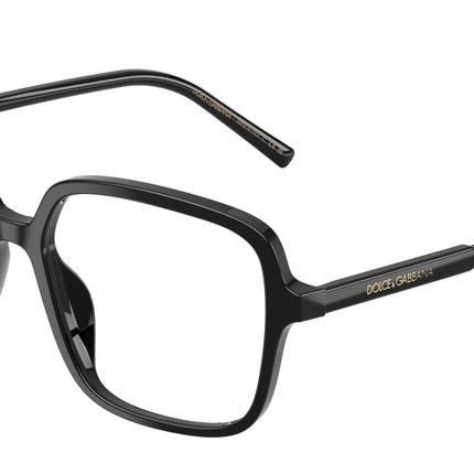 DOLCE & GABBANA DG3442 Square Eyeglasses  501-Black 55-145-16 - Color Map Black