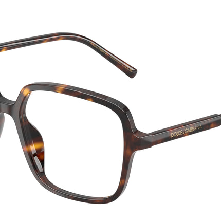 DOLCE & GABBANA DG3442 Square Eyeglasses  502-Havana 55-145-16 - Color Map Tortoise