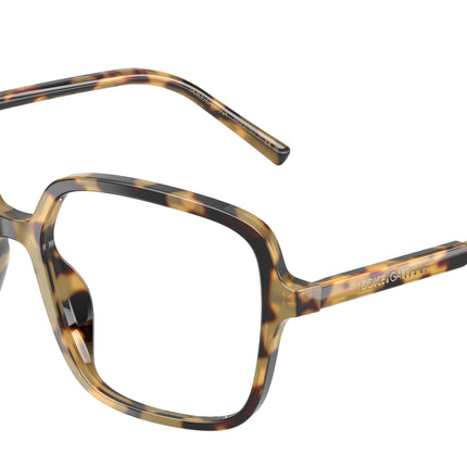 DOLCE & GABBANA DG3442 Square Eyeglasses  512-Yellow Havana 55-145-16 - Color Map Tortoise