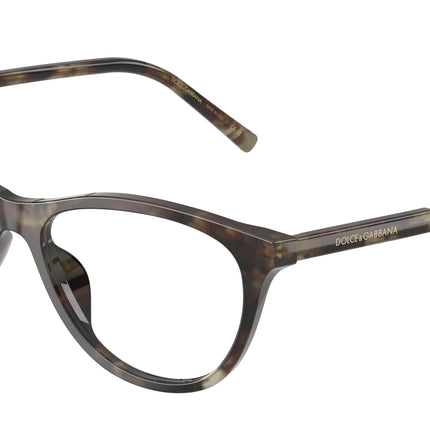 DOLCE & GABBANA DG3443 Cat Eye Eyeglasses  3478-Green Havana 55-145-16 - Color Map Green