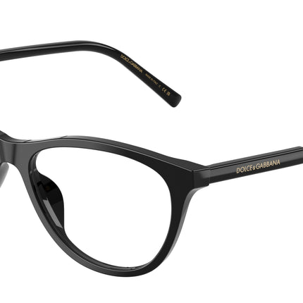 DOLCE & GABBANA DG3443 Cat Eye Eyeglasses  501-Black 55-145-16 - Color Map Black