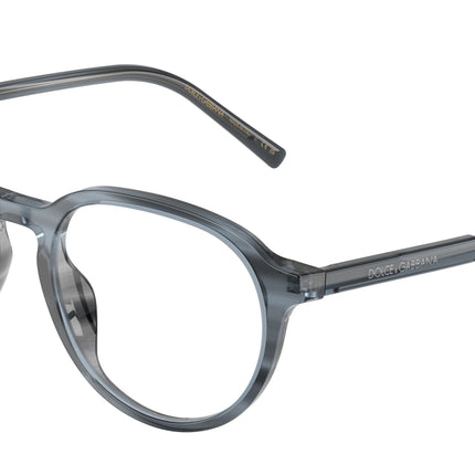 DOLCE & GABBANA DG3444 Phantos Eyeglasses  3482-Blue On Striped Blue 52-145-19 - Color Map Blue