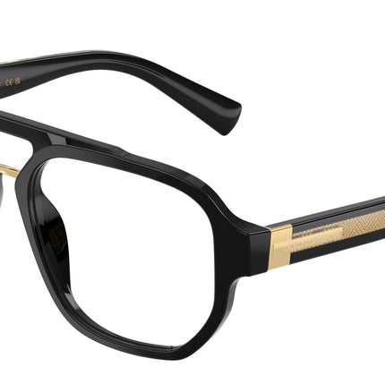 DOLCE & GABBANA DG3447 Pilot Eyeglasses  501-Black 56-145-17 - Color Map Black