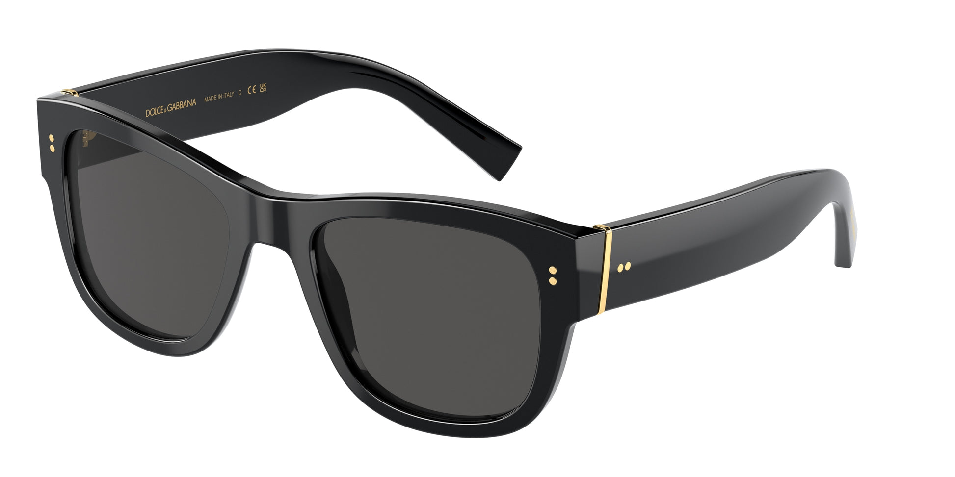 DOLCE & GABBANA DG4338 Square Sunglasses  501/87-Black 52-140-20 - Color Map Black