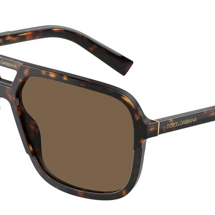 DOLCE & GABBANA DG4354 Square Sunglasses  502/73-Havana 58-145-15 - Color Map Tortoise